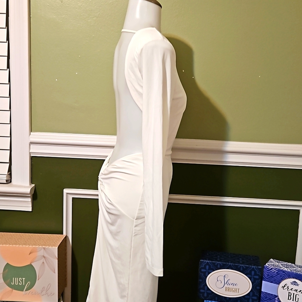 Backless White Sexy Dress by Fashion Nova - Picture 2 of 7